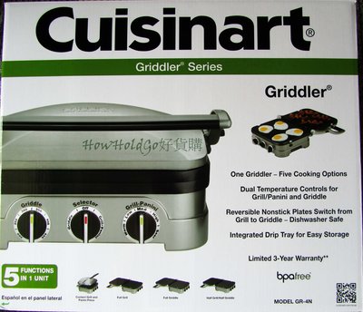 Cuisinart GR-4N Griddler 美國原廠 五合一多功能電烤爐 2018年全新款 現貨 1500W大功率