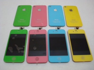 【蘋果QQ蟲】iphone4/4S前面蓋+觸控+液晶+後背蓋+home(黑,白,紅,黃,藍,綠,粉紅)可代更換喔~