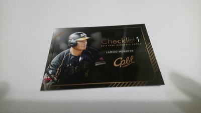 2018 中華職棒球員卡~CHECKLIST卡 CL01