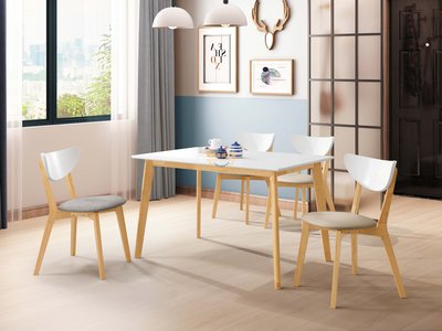 ☆[新荷傢俱] Y 507 ☆北歐雙色4尺實木桌 餐桌 4尺桌 北歐風餐桌 現代造型餐桌