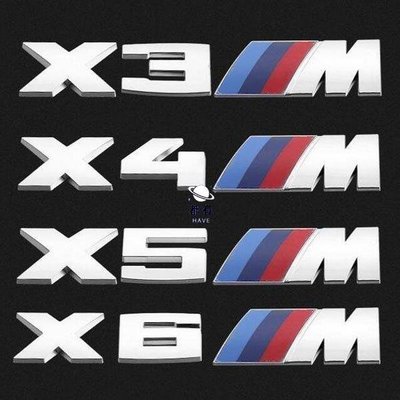 現貨 BMW原廠寶馬車標m標誌X1M X3M X4M X5M X6M車標貼5系3系尾標葉子板側標改裝 配件 改裝簡約
