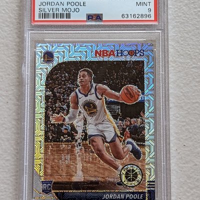 2019 Hoops Premium Stock Silver Mojo #223 Jordan Poole PSA9