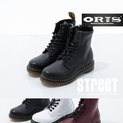 【街頭巷口 Street】ORIS  女款 頂級真牛皮鞋面 美式馬丁鞋 拉鍊式固定 休閒靴 SB15799N01 黑色