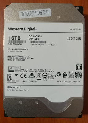WD 威騰 HC550 16TB 3.5吋 企業級 氦氣硬碟 512MB 快取 現貨~促銷~