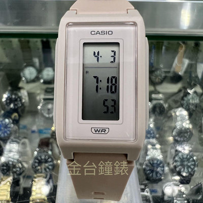 【金台鐘錶】CASIO卡西歐 時尚電子錶 (粉色)(長方形) 錶殼設計 LF-10WH-4