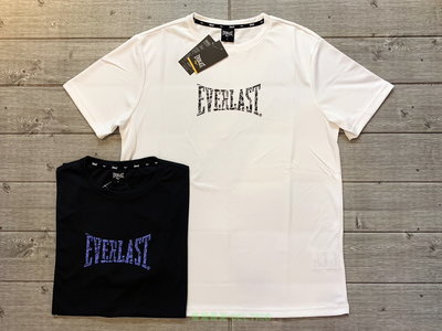 塞爾提克~美國EVERLAST 男生 吸濕快排 短袖T恤 速乾機能 細網眼 字母印花~白色.黑色-有大尺碼