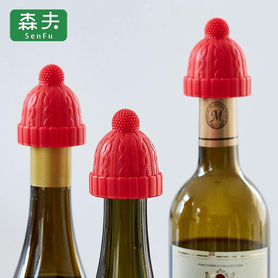 紅酒塞家用創意硅膠可愛日本小紅帽密封葡萄酒塞子香檳起泡酒瓶塞~優優精品店