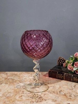 【卡卡頌  歐洲古董】美麗 紅莓 立體雕刻 法國 水晶玻璃(超大尺寸) 高腳杯 花瓶 DECO  g0703 ✬