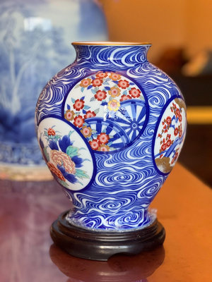 日本香蘭社花瓶 高級香蘭社謹制 波紋四季花卉 稀少款