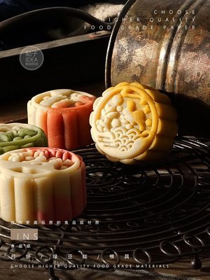 50克花型卡通兔子望月花兔綠豆糕月餅模具mooncake mold手壓模具特艾超夯 精品