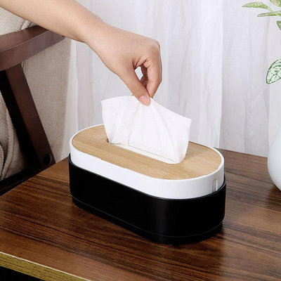 創意升降式木蓋紙巾盒家用浮蓋楠竹抽紙盒客廳茶幾用桌面紙巾盒