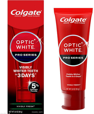 美國空運來台～高露潔Colgate  Optic White PRO十倍亮白5%光學去漬牙膏Dr. Grace推薦