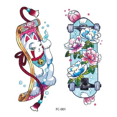 【萌古屋】日式和風招財貓 - 男女防水紋身貼紙刺青貼紙FC-001 K02