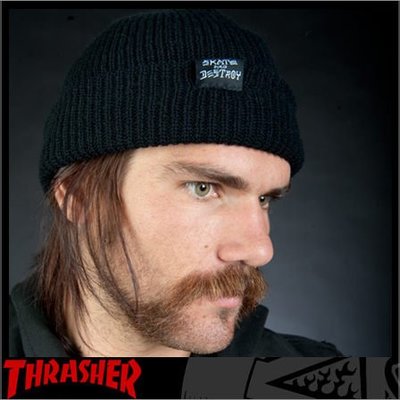 【THRASHER】SK8 Goat Skate &amp; Destroy毛帽 (黑色)