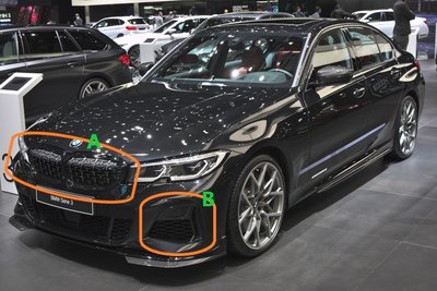 【歐德精品】德國原廠BMW G20 G21 改高光黑網狀水箱罩 黑鼻頭 前下兩側進氣壩 通風板 黑下獠牙 M340i版本