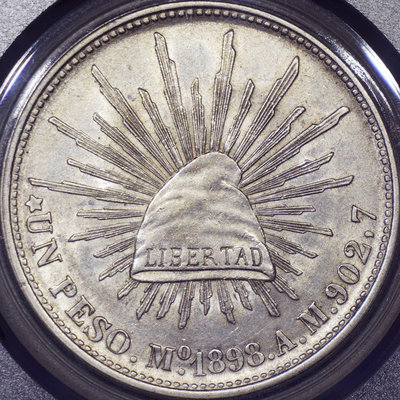 GBCA MS63 1898年墨西哥1比索直邊鷹洋大銀幣273