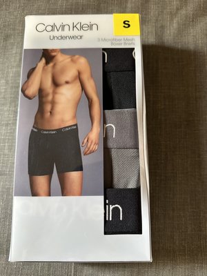 Calvin Klein CK 凱文克萊 男貼身內褲/平口褲/四角褲 S 尺寸 1組=3件入 特價:900元