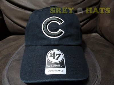 [SREY帽屋]現貨＊47 Brand CLEAN UP MLB 芝加哥小熊 黑白 經典LOGO 美國純正棒球帽 老帽