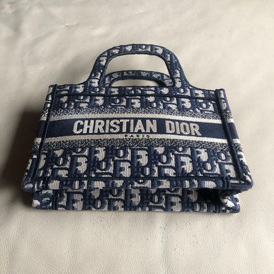 [品味人生2]保證正品 Dior mini Book Tote 老花刺繡 托特包 手拿包