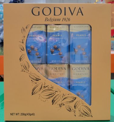 【小如的店】COSTCO好市多代購~Godiva 歌帝梵 牛奶巧克力豆禮盒(43g*6小盒) 108802