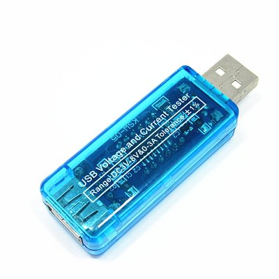 usb電流電壓檢測儀 充電測試儀USB電壓電流錶直式藍色款透明款 A20 [368469]