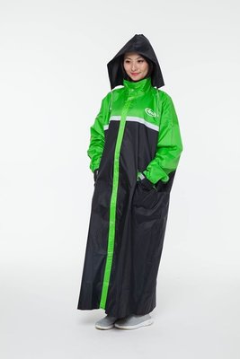 現貨 雨衣 Arai一件式 前開式透氣舒適內裡網 綠色
