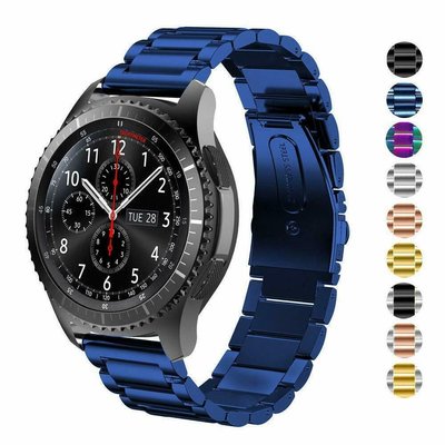 20/22mm快拆錶帶 適用三星Galaxy Watch 3 【41/ 45mm】三珠不鏽鋼運動鏈式錶帶 Active2