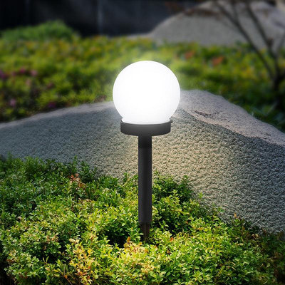 淘淘樂------太陽能草坪燈戶外防水地插式庭院景觀花園氛圍裝飾led圓形球泡燈
