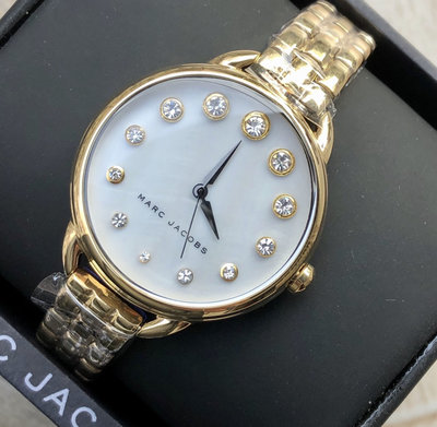 MARC BY MARC JACOBS Betty 珍珠貝母錶盤 金色不鏽鋼錶帶 石英 女士手錶 MJ3509