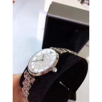 100％原廠Armani阿瑪尼女錶滿天星手錶女 鑲鑽錶盤 女士手錶 女神必備 氣質 百搭 混色鋼帶鑲鉆女款石英腕錶AR1926