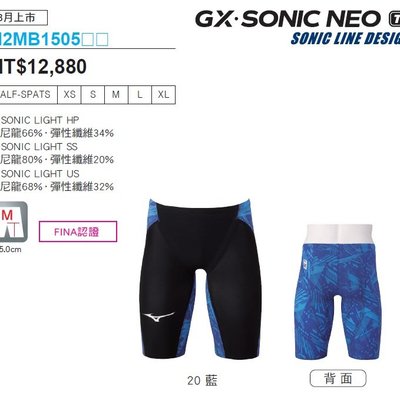 BB泳裝~ 2021 MIZUNO GX SONIC NEO TF 競賽款競技型低水阻四角泳褲 