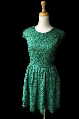 *Beauty*alice+olivia全新 綠色短袖蕾絲洋裝 0  號   9800 元WE18