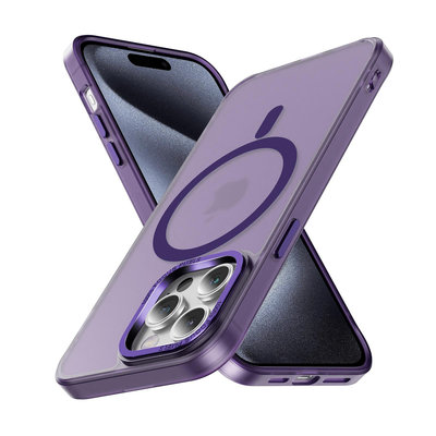新款適用iPhone15Pro手機殼Magsafe磁吸蘋果14Plus磨砂膚感金屬框手機殼 手機套 手機保護套
