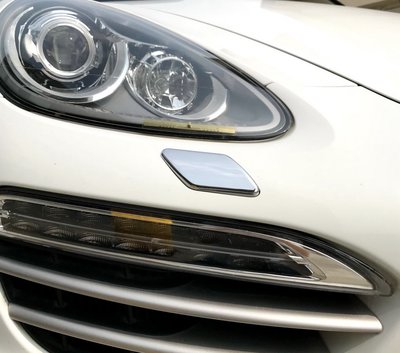 圓夢工廠 Porsche 保時捷 Cayenne 凱宴 958 2010~2014 改裝 鍍鉻銀 前保桿 前燈噴水蓋