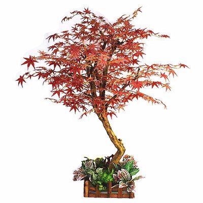 熱銷 仿真雞爪槭 假紅楓樹盆栽 落地客廳裝飾假樹植物造型景觀樹定制
