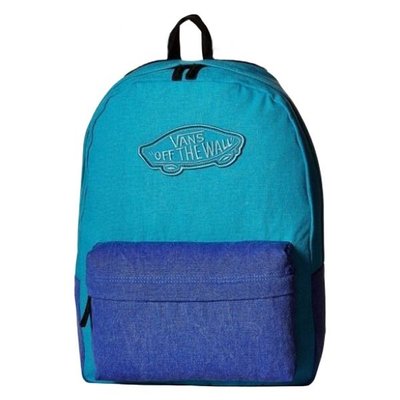 Vans Realm Backpack Capri Breeze 刺繡貼布logo水洗牛仔布後背包 現貨【BoXhit】