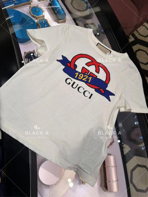 【BLACK A】Gucci 23SS女裝新款1921印花白色短袖T恤 價格私訊