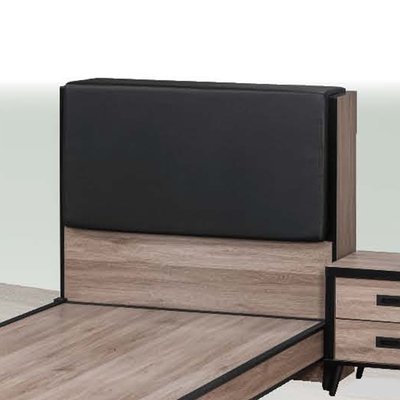 【在地人傢俱】22 簡單購-灰橡耐磨木紋3.5尺乳膠皮置物床頭箱 LC062-3