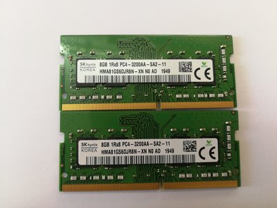 SK hynix HMA81GS6DJR8N-XN 8G 1RX8 PC4-3200AA DDR4筆電記憶體