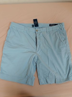男生 二手工作褲 淺藍，螢光藍Polo短褲 尺寸34，35