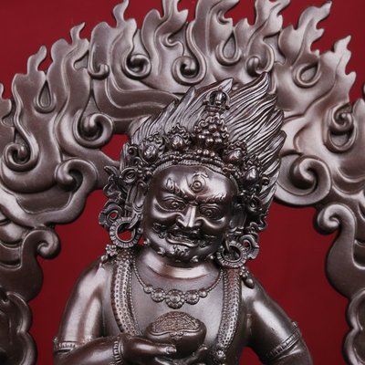 現貨熱銷-黑財神佛像擺件純銅迷你小佛像隨身帶藏傳密宗3寸5寸7寸銅佛像佛像