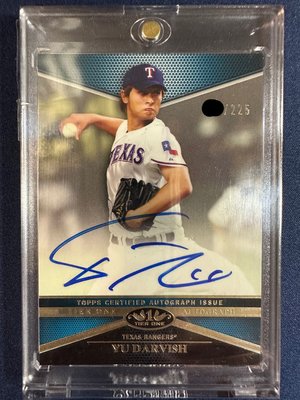 2012 Topps Tier One 1 YU DARVISH Tier One RC On-Card Auto /225