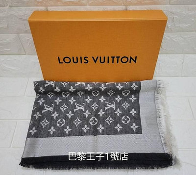 【巴黎王子1號店】《Louis Vuitton LV》Monogram M71378 黑色 單寧 披肩 圍巾~ 預購