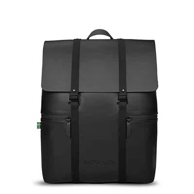 瑞典 Gaston Luga 筆電 電腦 雙肩包 防水皮 13吋 大容量 書包 極簡 旅行 後背包 平板 純黑