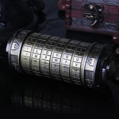 《現貨》 創意 神秘 超人氣達文西 達芬奇密碼筒鎖 含鍍24K金 &amp; 銀鍍白金 戒指 情人節禮物 神秘禮盒 寶物盒