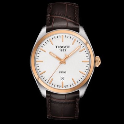 Tissot 天梭PR100系列皮帶石英男腕錶 T1014102603100