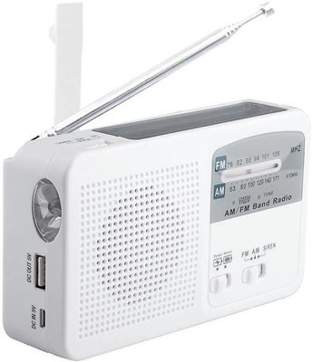 【日本代購】SERYUB 地震 停電 防災收音機 太陽能充電 RD369 白色