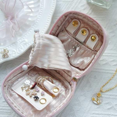 蝶結首飾包 飾品收納盒 便攜旅行耳環項鍊手錶珠寶袋