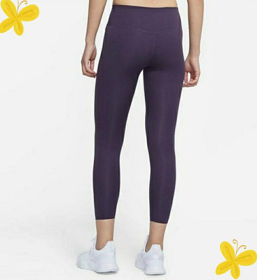 專櫃運動品牌NIKE DRI-FIT暗紫色壓力褲瑜伽有氧運動褲
