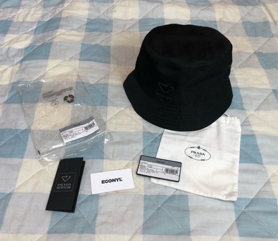 PRADA  漁夫帽 2HC137 Nylon Bucket Hat  S號 黑色